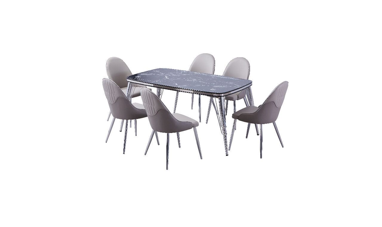 Nova Table and Vista Chair Set Silver