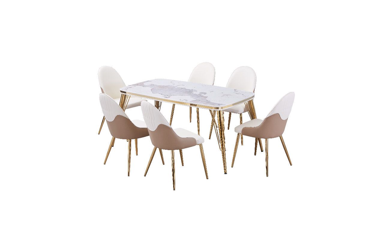 Nova Table and Vista Chair Set Gold