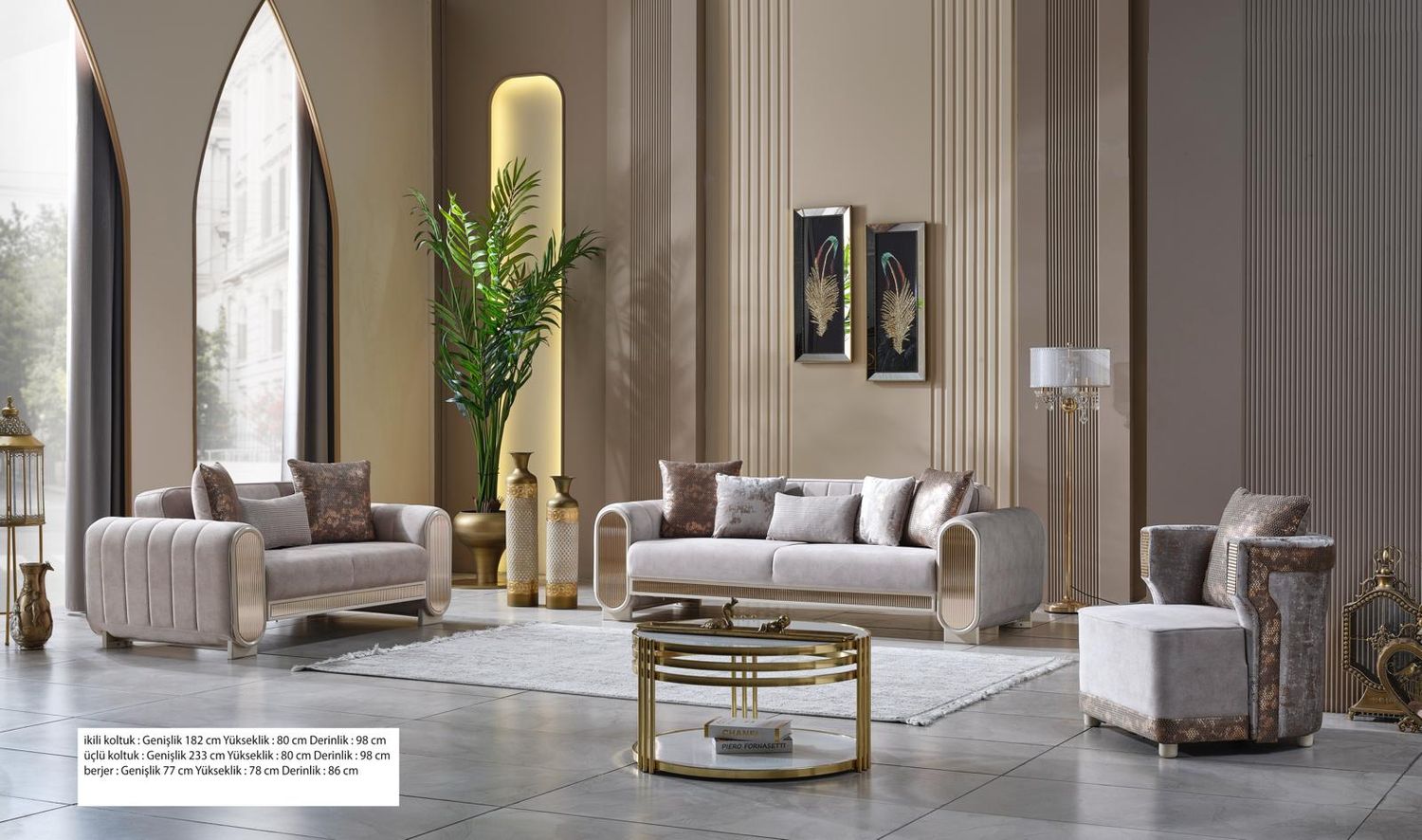 LUXURY ESPADA SOFA 3+2+1 CREAM AND GREY COLORS AVAILABLE