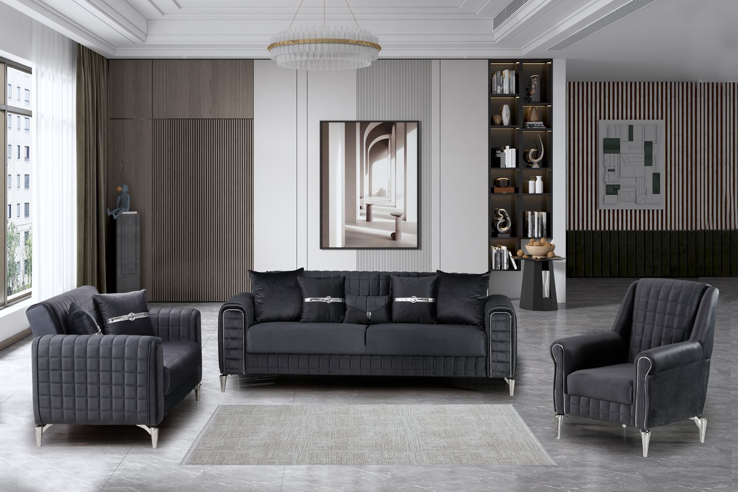 ATLAS SOFA BED WITH STORAGE IN CREAM,GREY &amp; MINK AVAILABLE