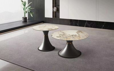 SET OF AURA COFFEE TABLE CREAM &amp; GREY