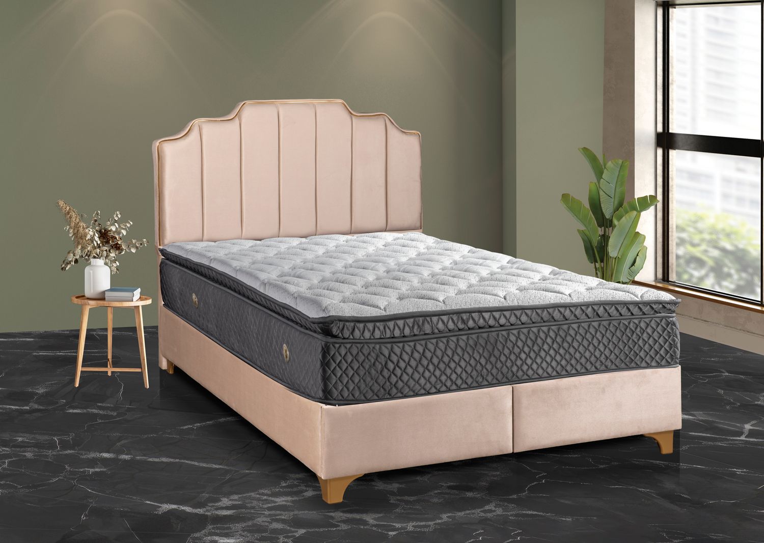 VELURA OTHOMAN BED WITH STORAGE DOUBLE&amp;KING AVAILABLE