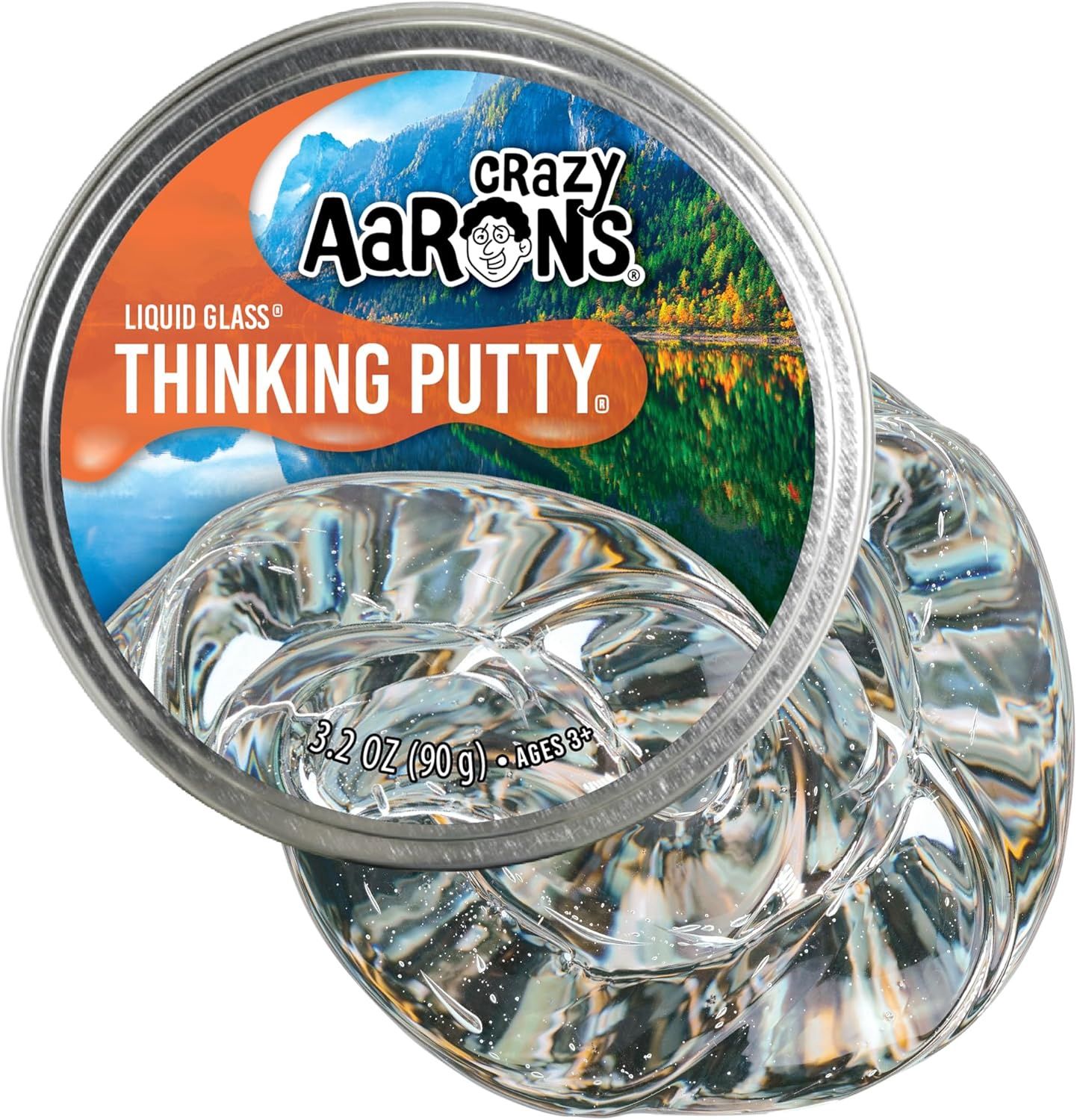 Crystal Clear Liquid Glass 4&quot; Thinking Putty Tin