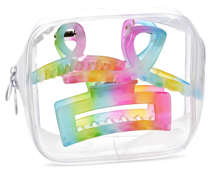 3 PACK RAINBOW CLIPS IN REUSABLE POUCH