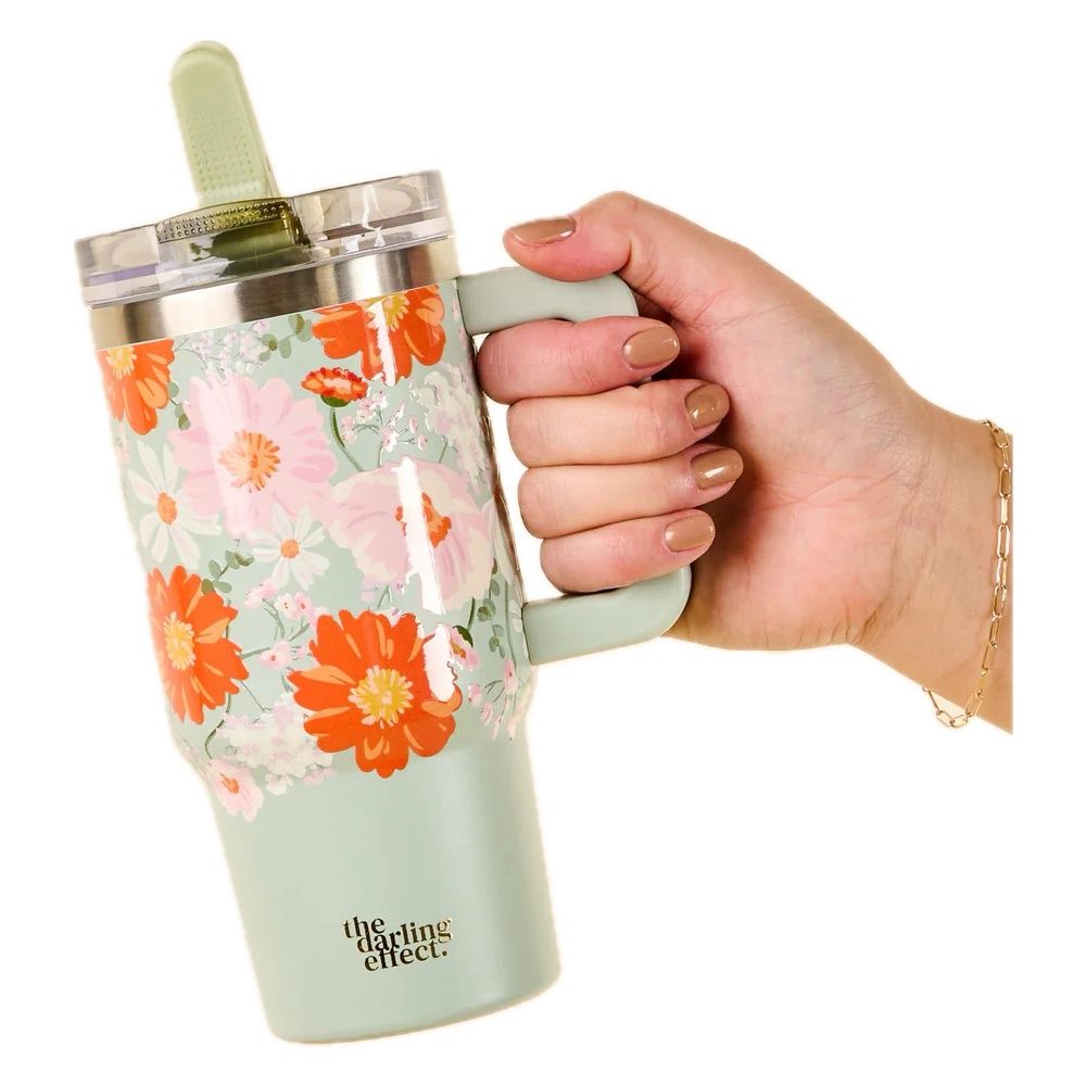 20 oz Lifestyle Flip Straw Tumbler, Style: Bouquet Beauty