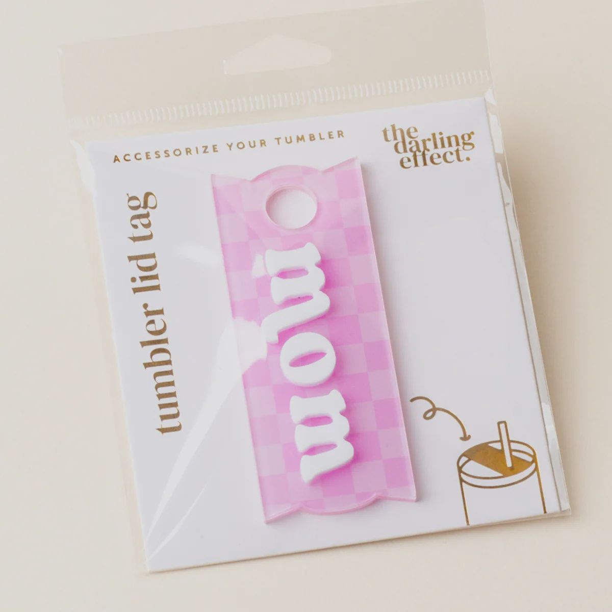 Tumbler Lid Tag, Style: Mom