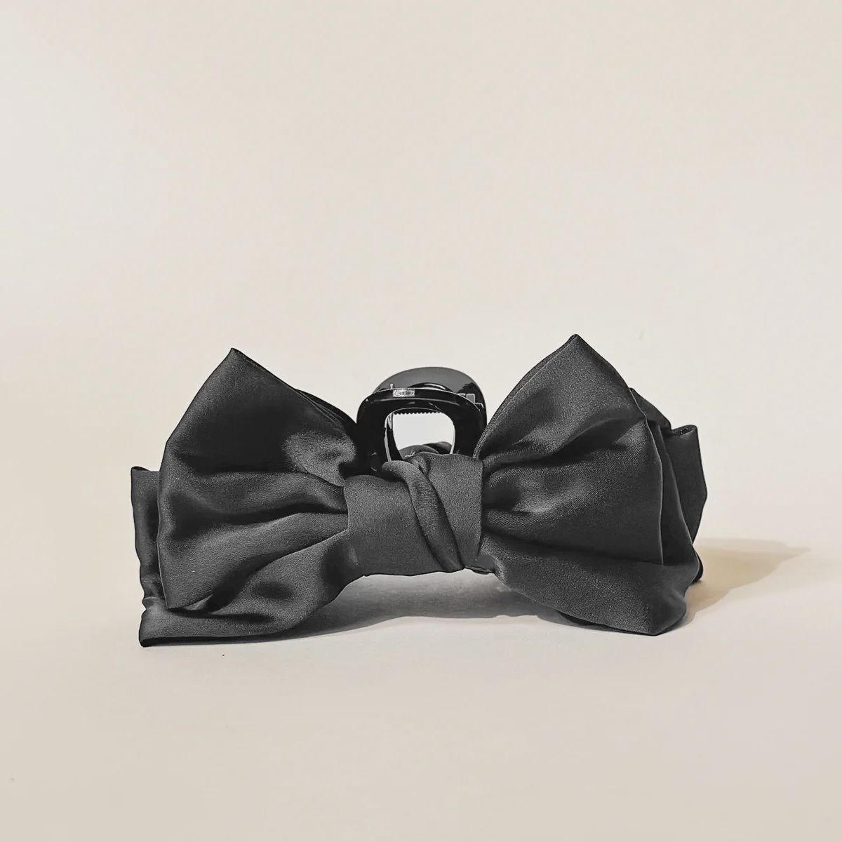 Satin Bow Claw Clip, Color: Black