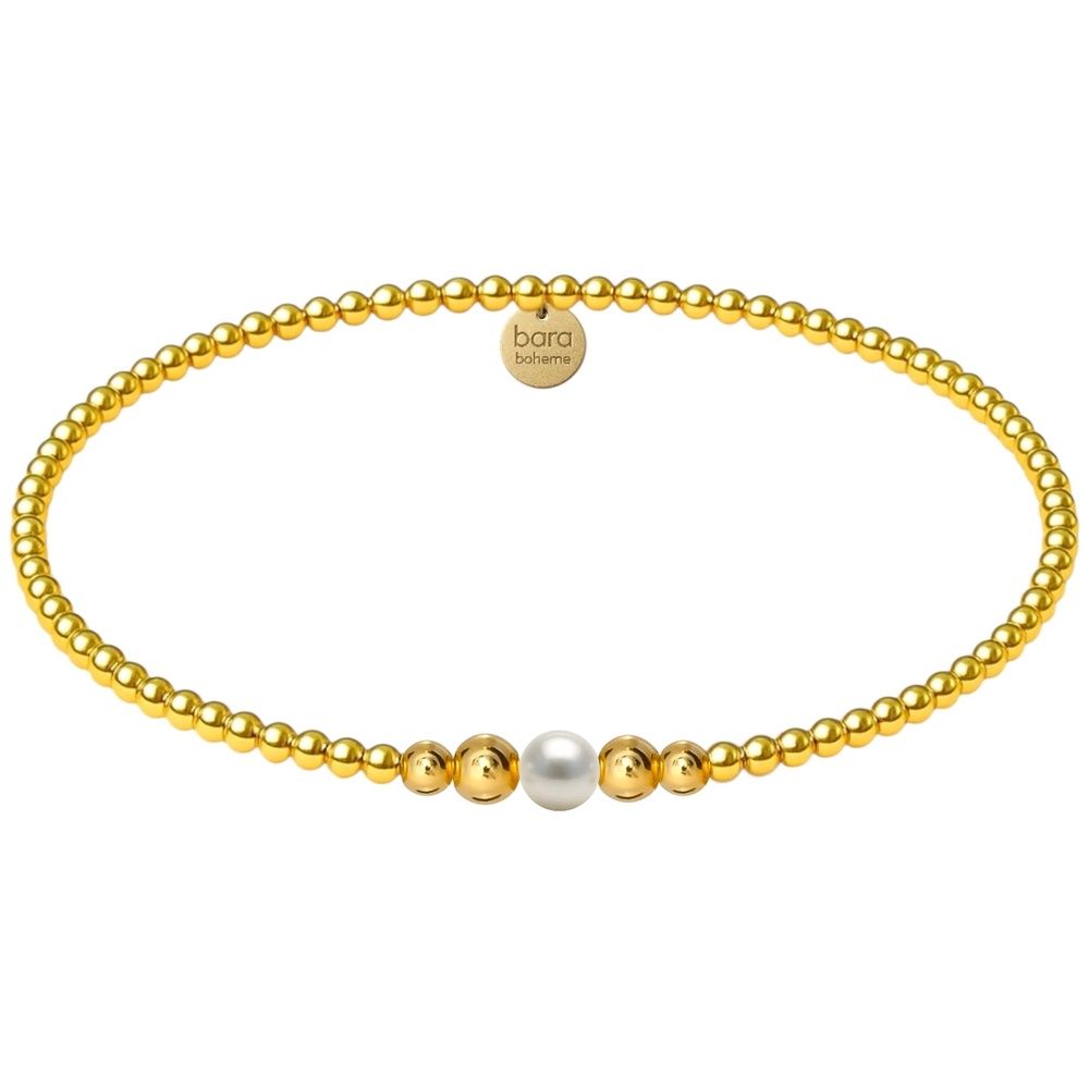 Jenna  Gold Filled Beaded Bracelet with Pearl