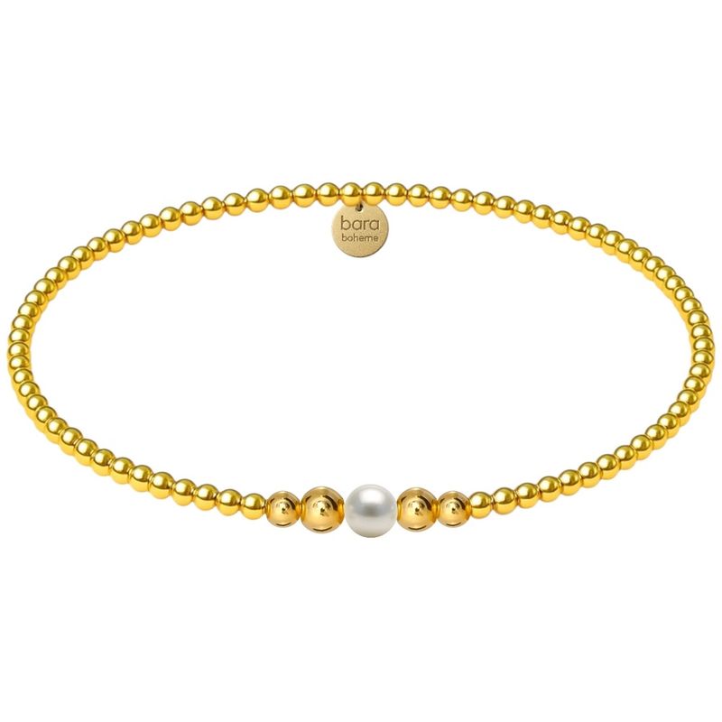 Jenna  Gold Filled Beaded Bracelet with Pearl