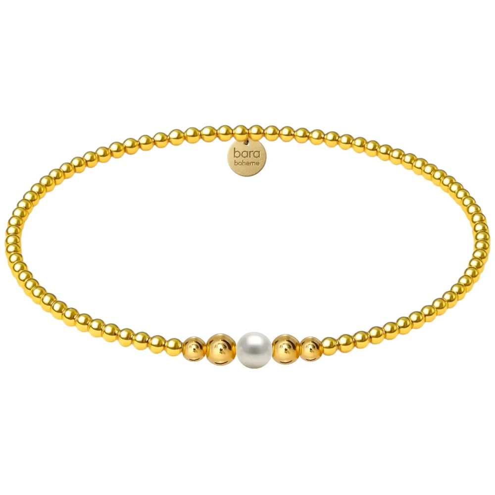 Jenna Gold Filled Beaded Bracelet with Pearl