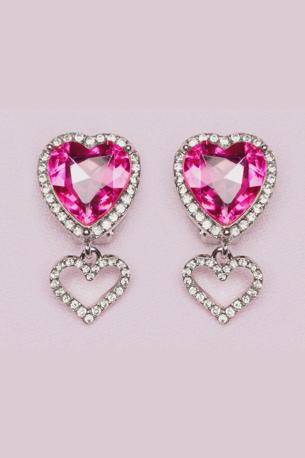 Boutique Clip On Earrings, Style: Heart Jewel