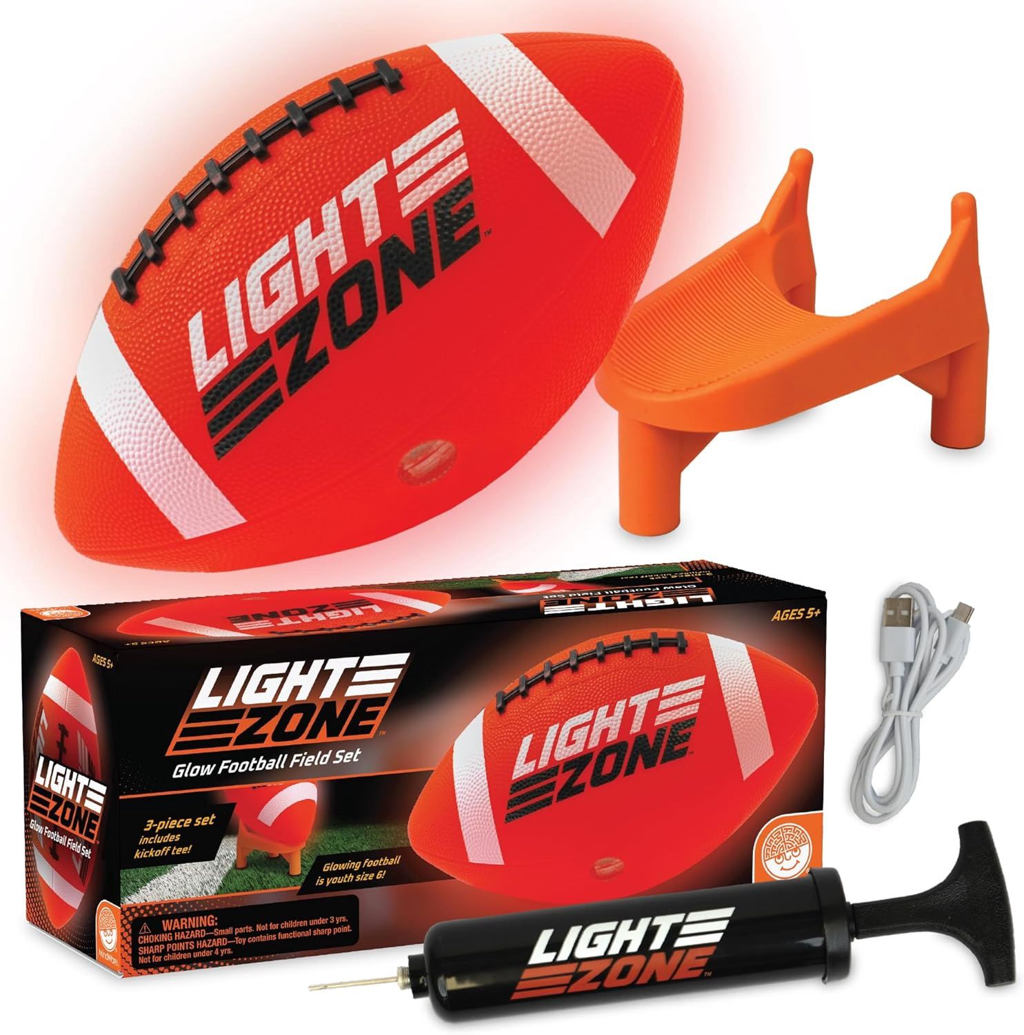 GLOW FOOTBALL FIELD SET WITH BONUS KICK-OFF TEE