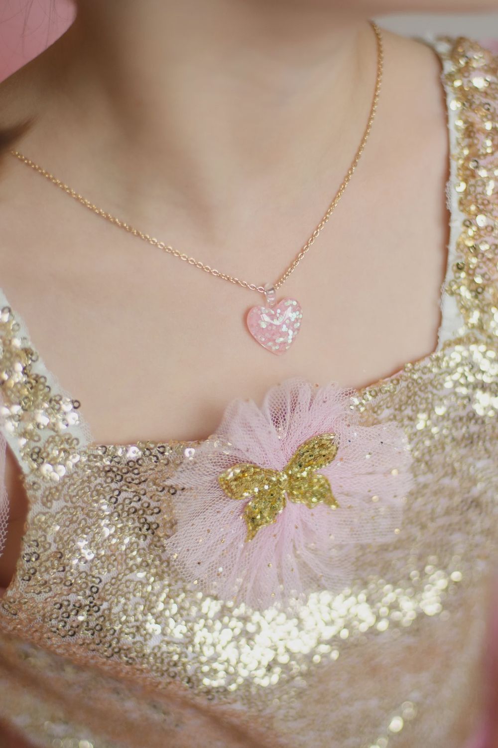 Boutique Necklace, Style: Glitter Heart