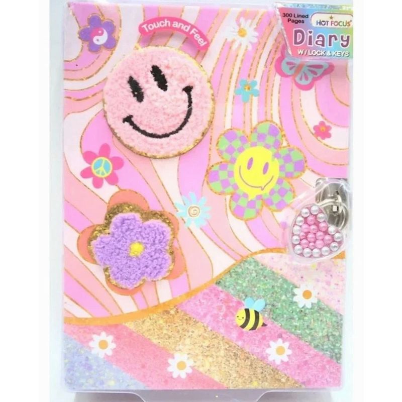 Diary with Lock &amp; Keys, Groovy Flower