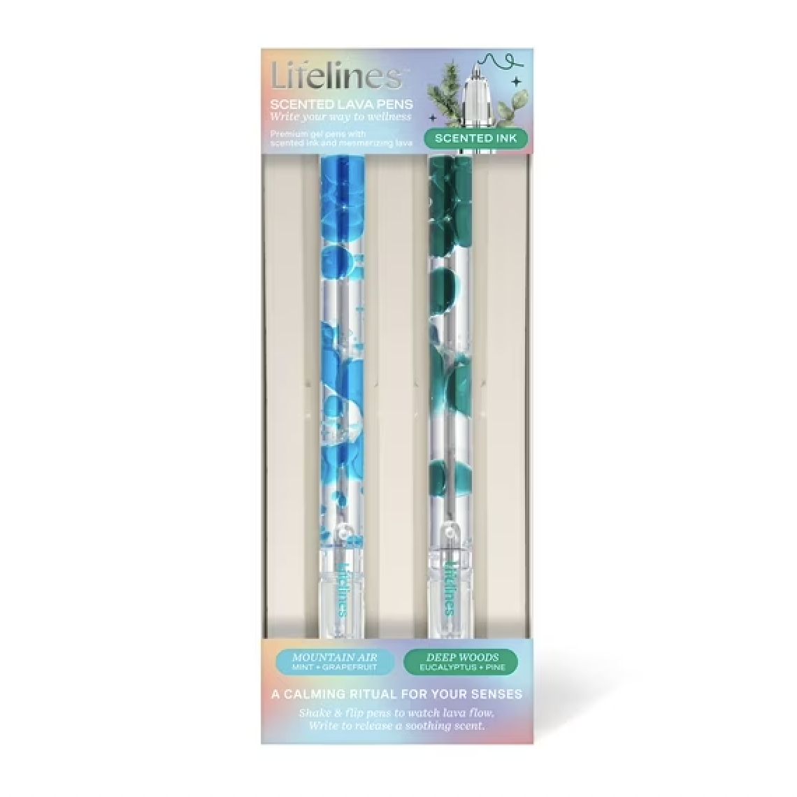 Scented Lava Pen Set - 2-Pack, Color: Blue/Green
