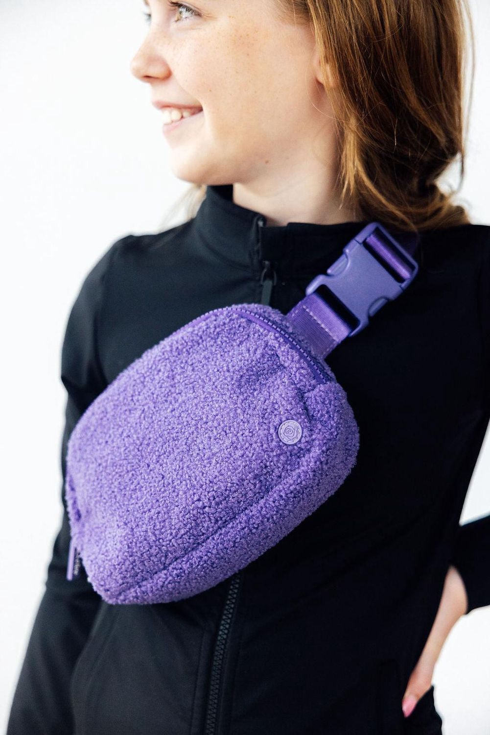 Fleece Belt Bag, Color: Purple