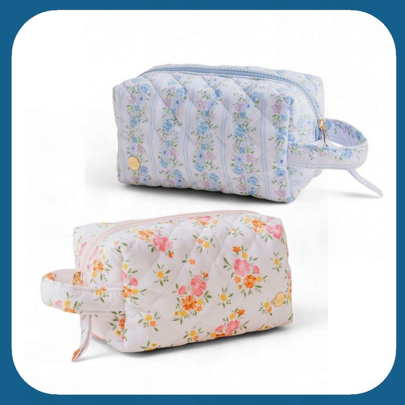 Essentials Quilted Cosmetic Pouch