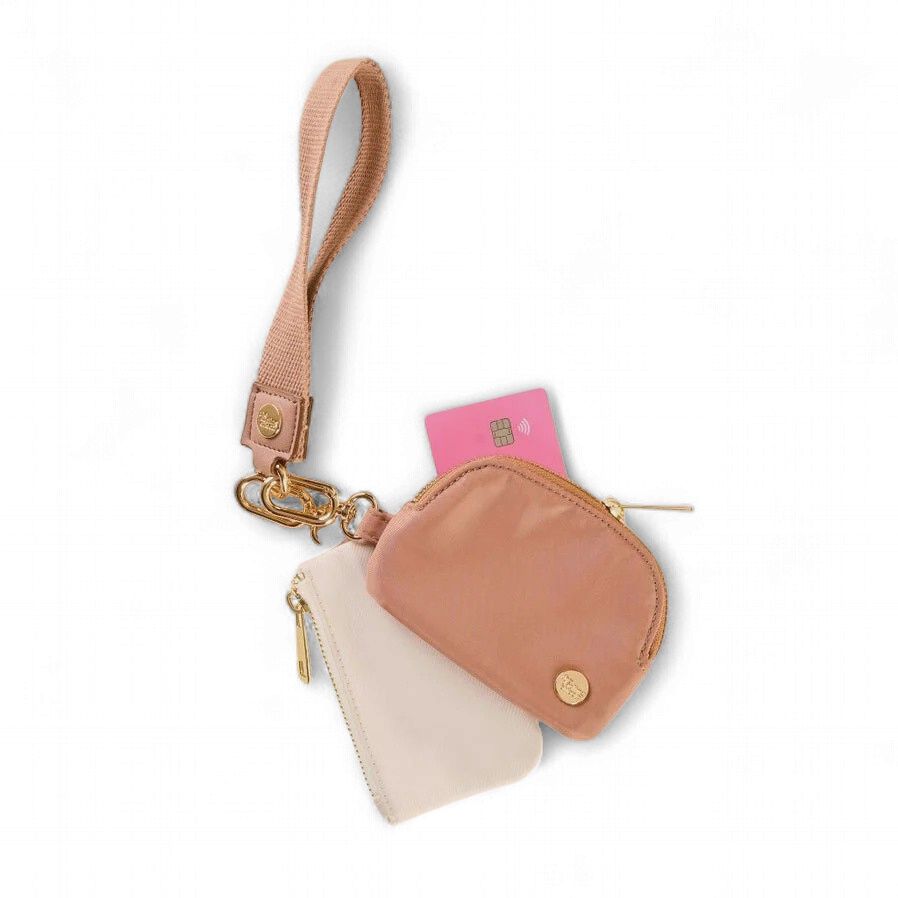 Dynamic Duo Pouch Wristlet, Color: Beige