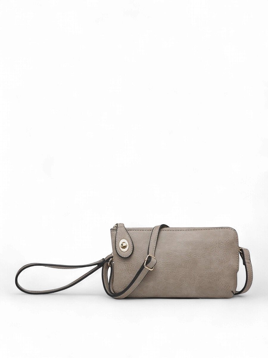 Kendall Crossbody/Wristlet w/ Twist Lock Closure, Color: Light Stone