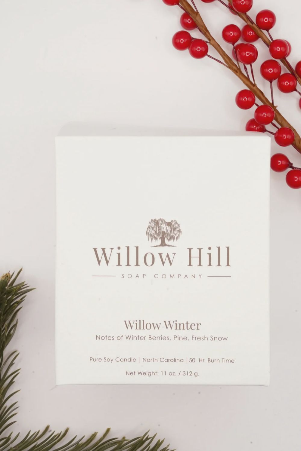 Willow Hill Soy Candle 10oz, Scent: Willow Winter