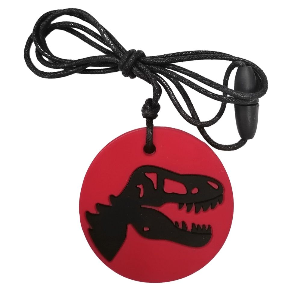 Jellystone Designs Kids Chew Pendants, Style: Dino Red