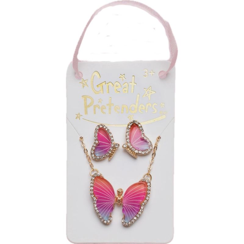 Boutique Butterfly Necklace &amp; Studded Earring Set