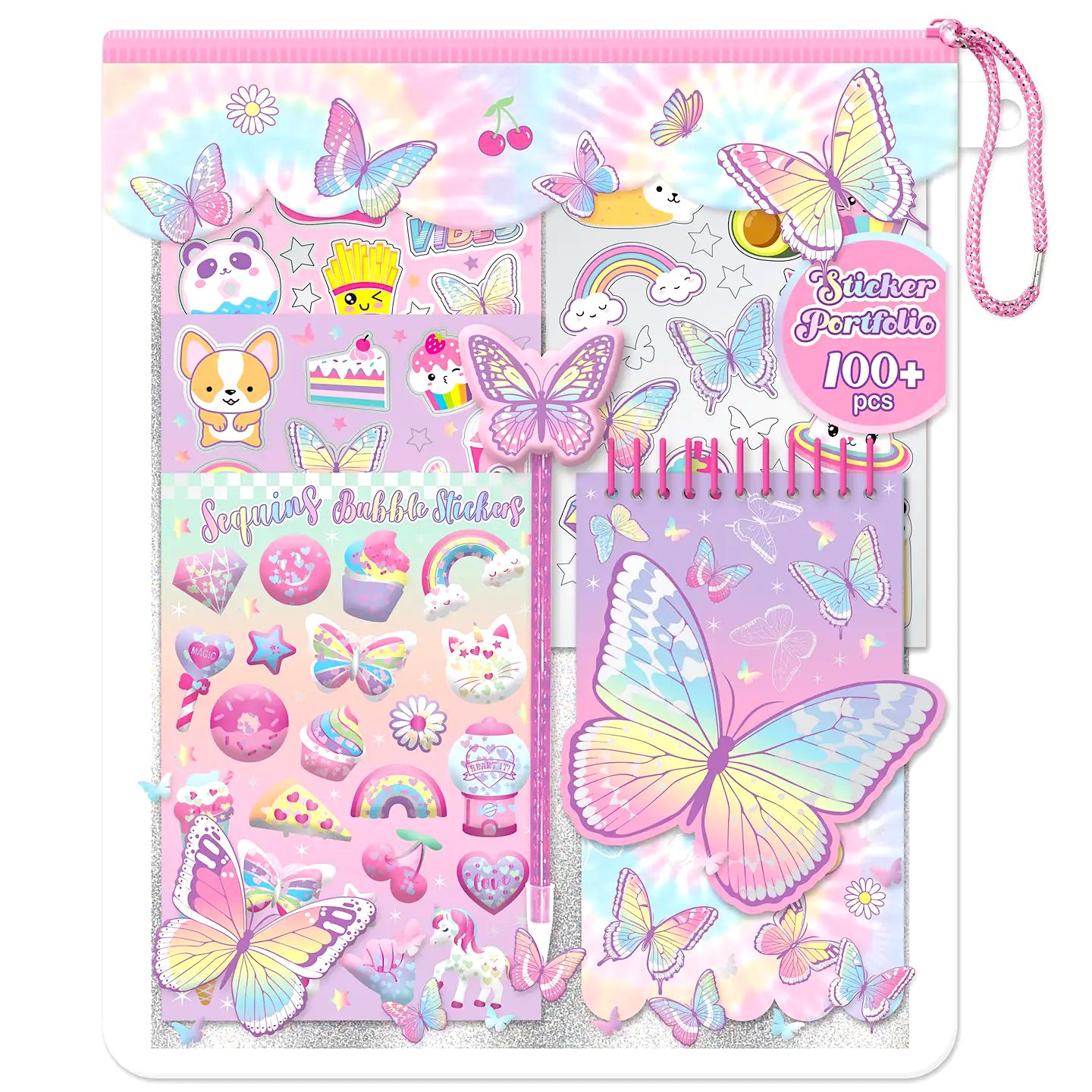 Sticker Portfolio, Tie Dye Butterfly