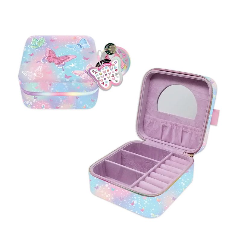 Jewelry Box with Mirror, Tie Dye Butterfly