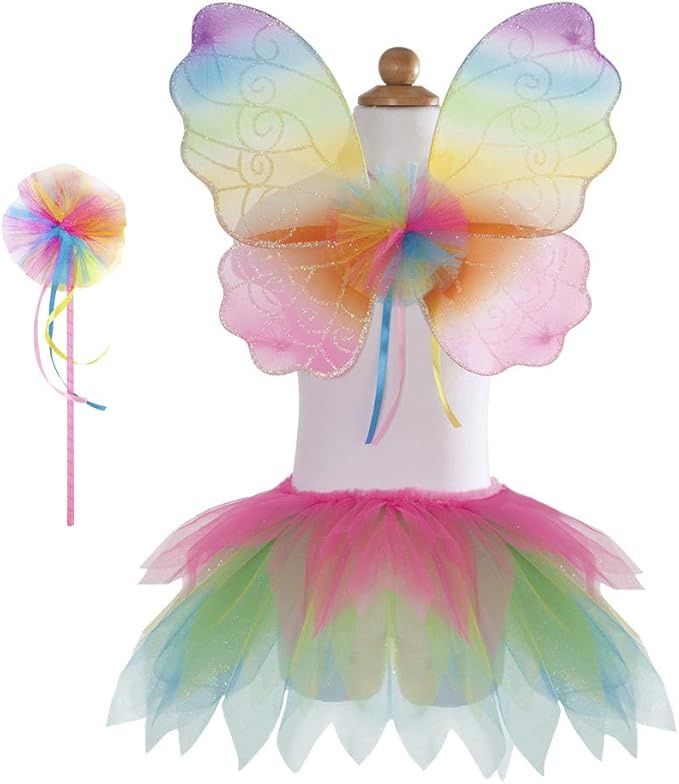 Neon Rainbow Tutu With Wings &amp; Wand Size 4-6