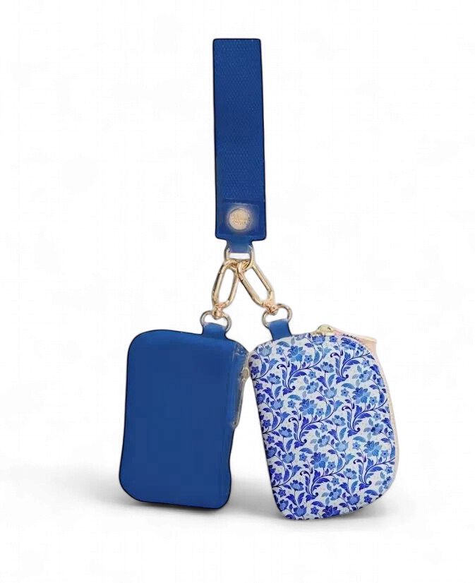 Dual Wallet, Style: Blue Foral