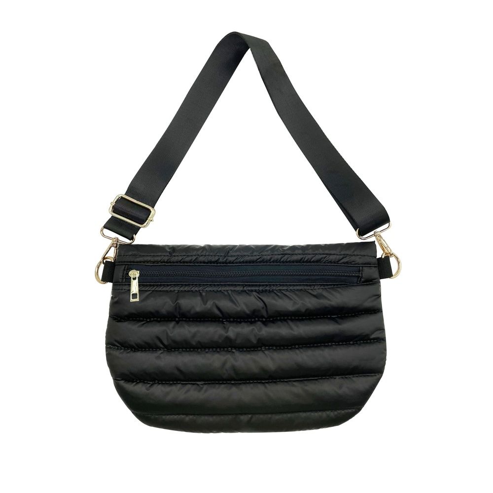 Crossbody Puffer Bag, Color: Black