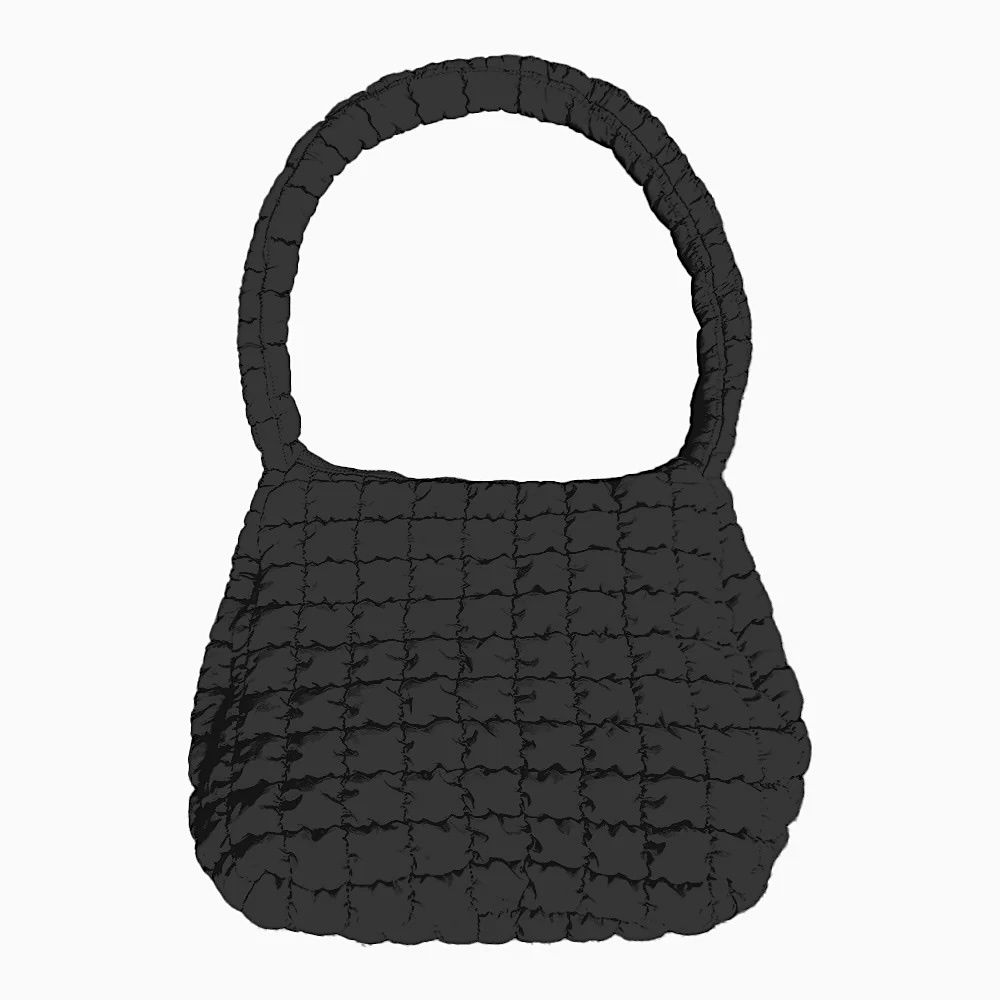 Puffer Tote Bag, Color: Black