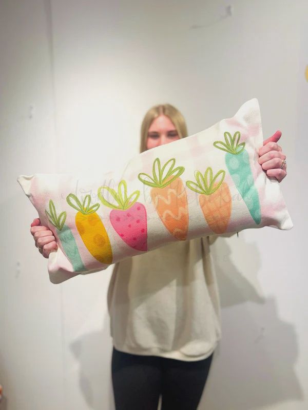 Easter Carrots Lumbar Pillow