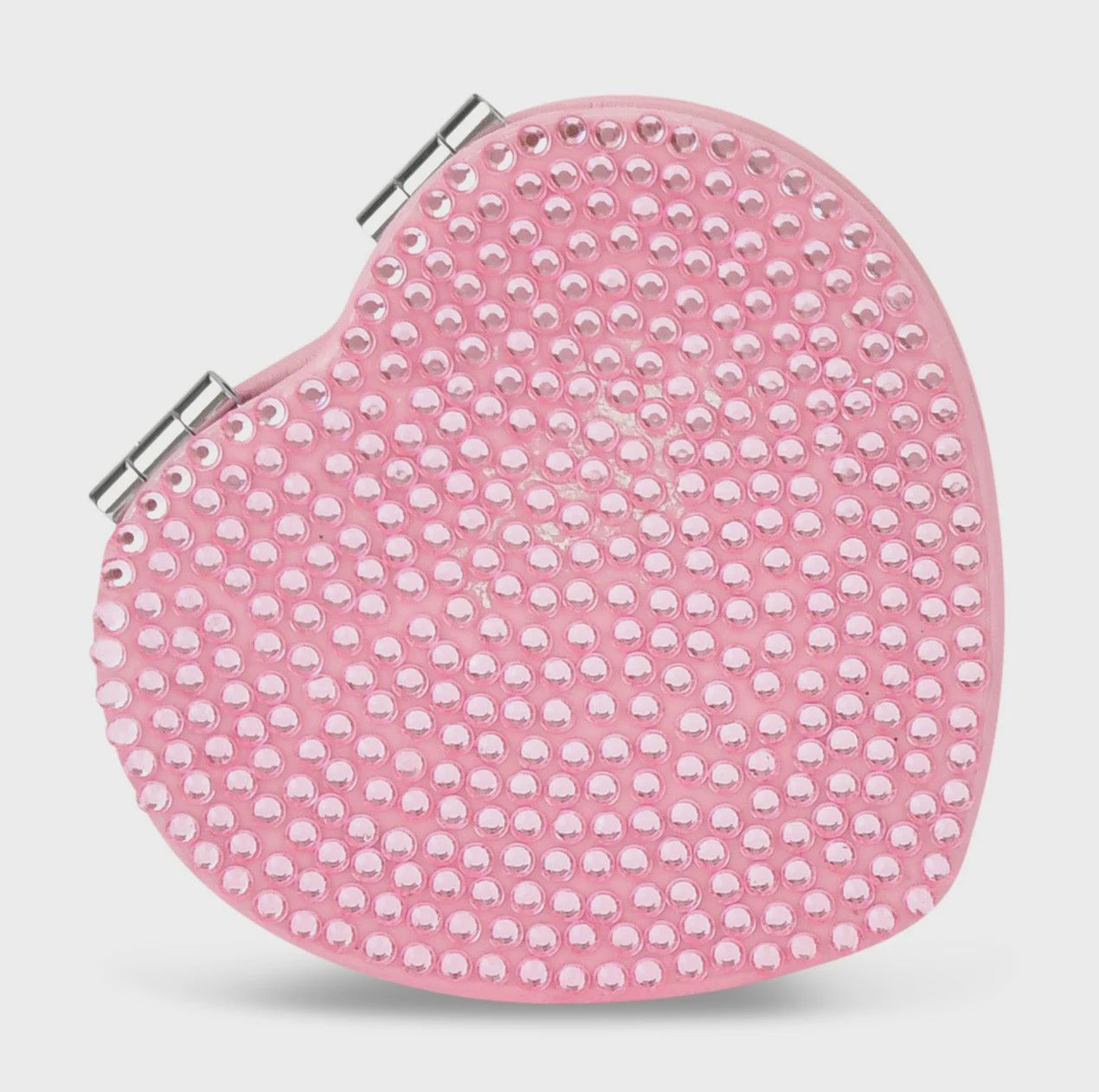 Heart Rhinestone Compact Mirror