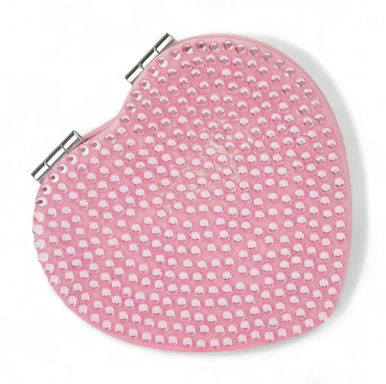 Heart Rhinestone Compact Mirror