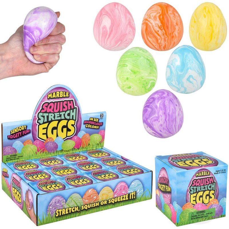 2.5" SQUISH AND STRETCH MARBLEIZED EASTER EGG