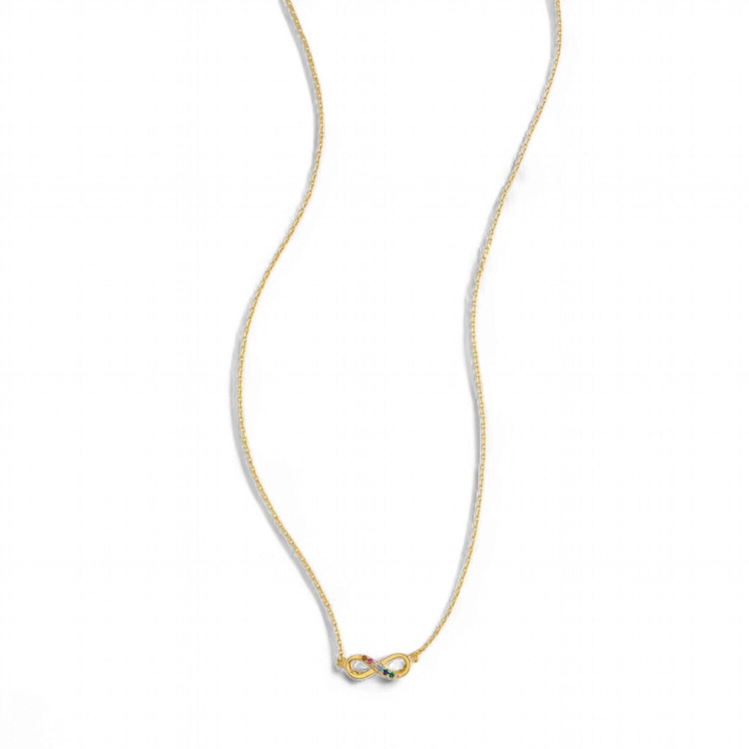 Multi Cz Infinity Necklace-Gold Plated