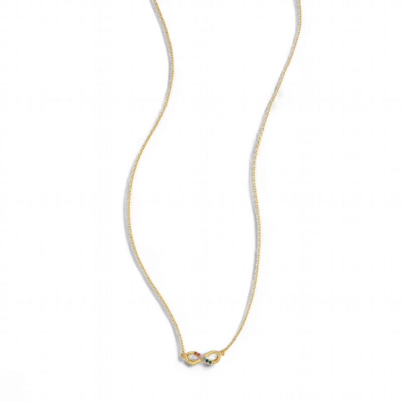 Multi Cz Infinity Necklace-Gold Plated