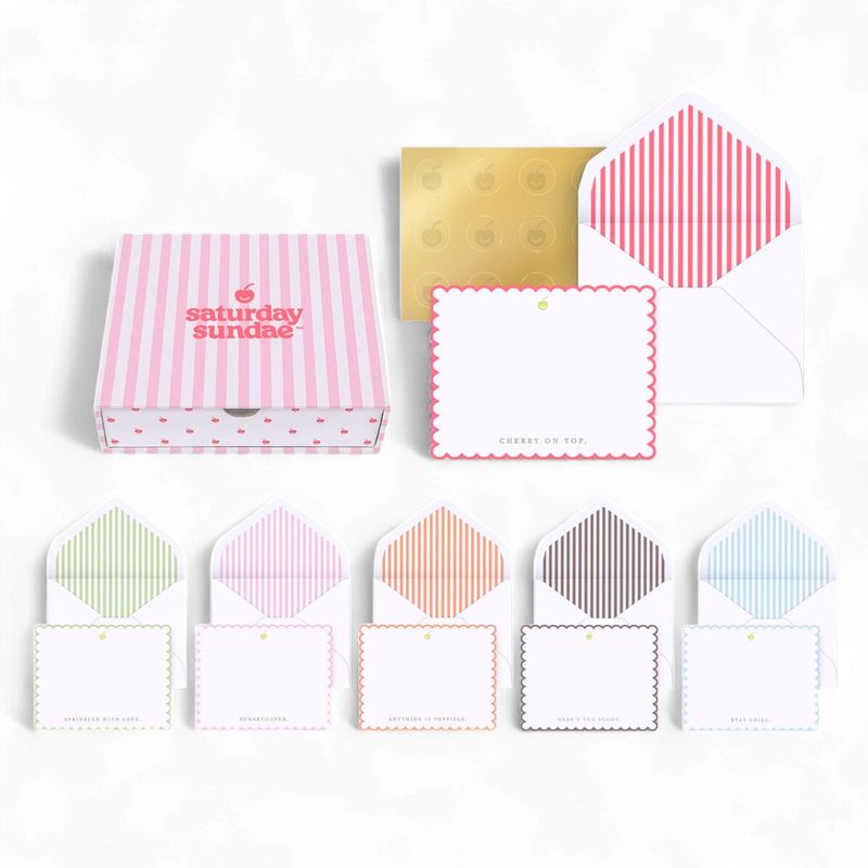 Sugar Sprinkles Cherry on Top  Note Card Set