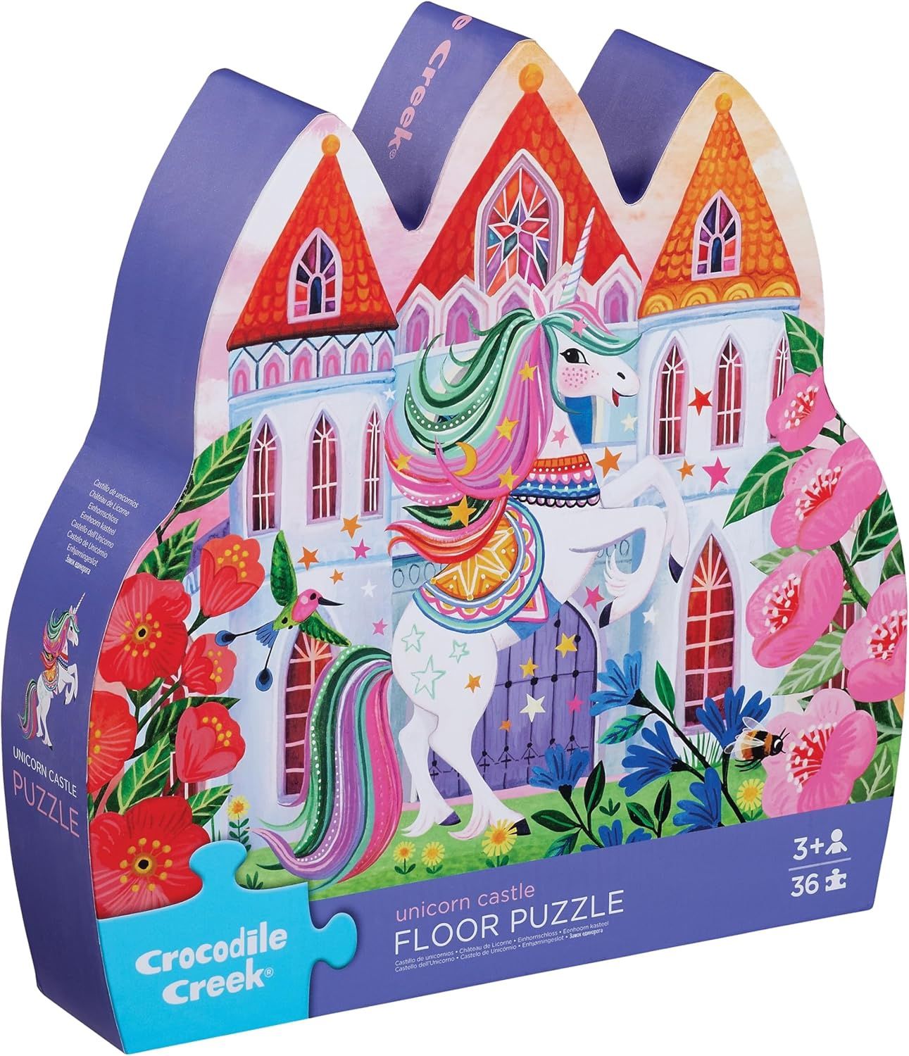 36 Pc Shaped Box Puzzle Unicorn Castle