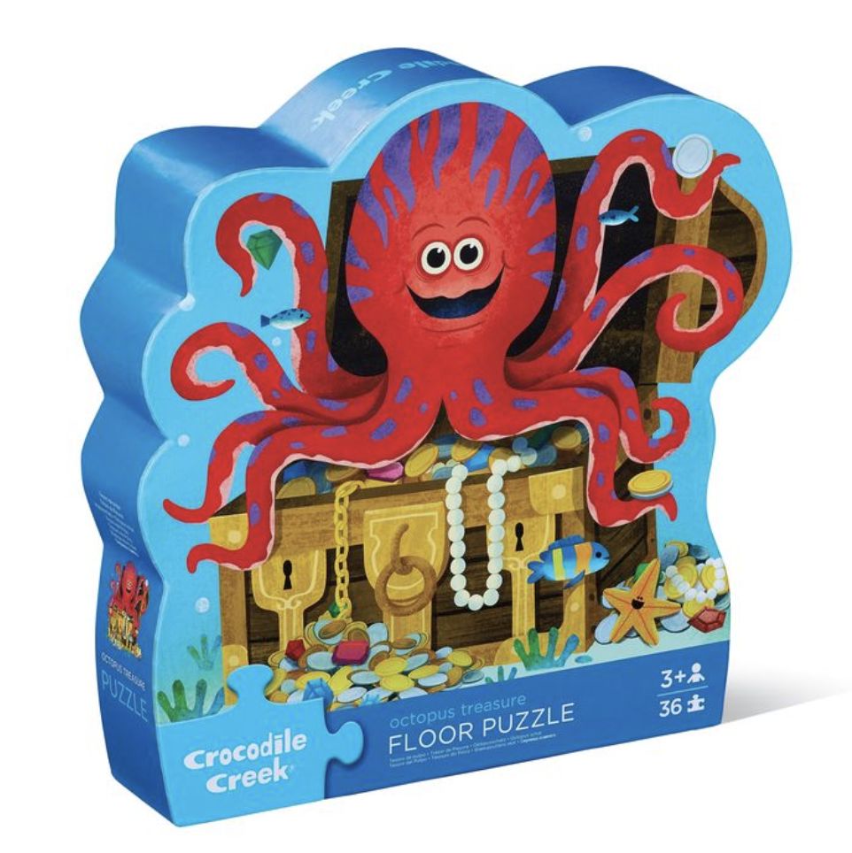 36 Pc Shaped Box Puzzle Octopus Treasure