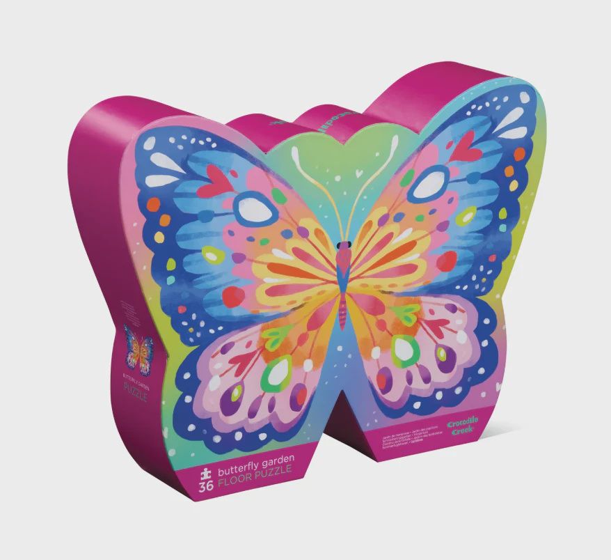 36 Pc Foil Shaped Box Puzzle Butterfly Garden