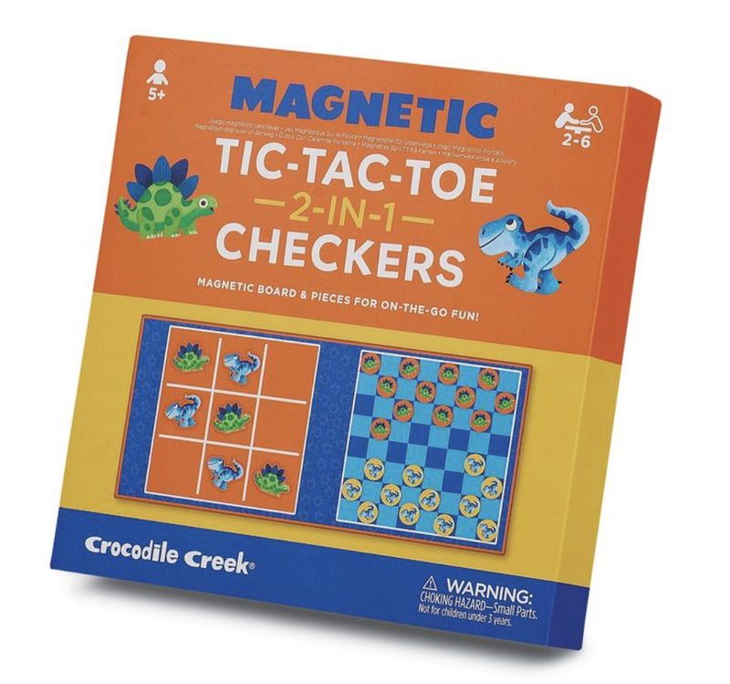 Magnetic Games Tic Tac Toe &amp; Checkers Dino