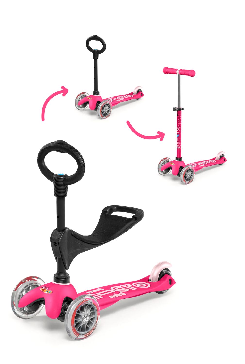 Micro Mini 3-n-1 Scooter, Color: Pink