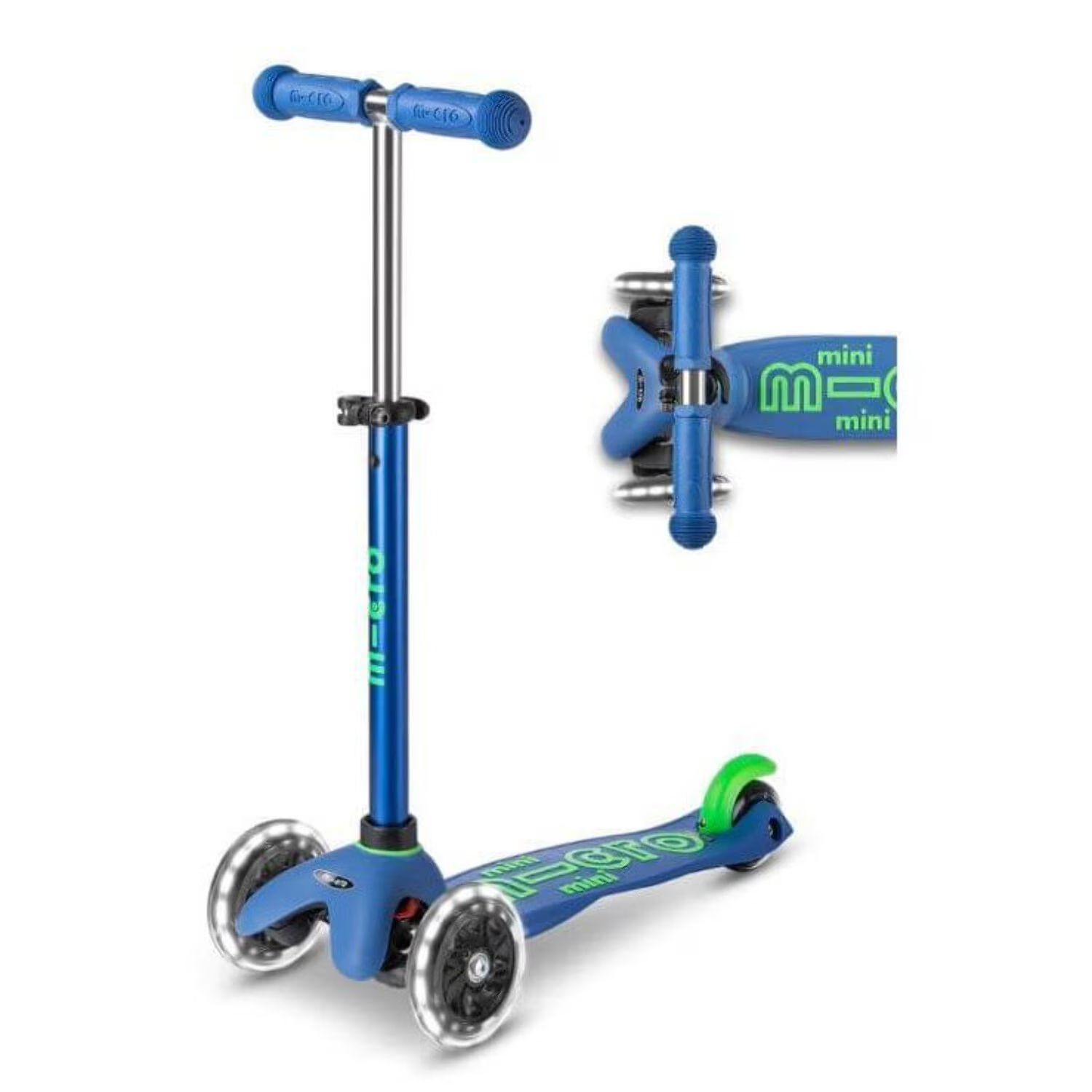 Micro Mini LED Scooter, Color: Crystal Blue