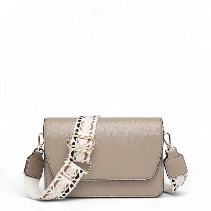 Noah Flapover Crossbody w Guitar Strap, Color: Parchment