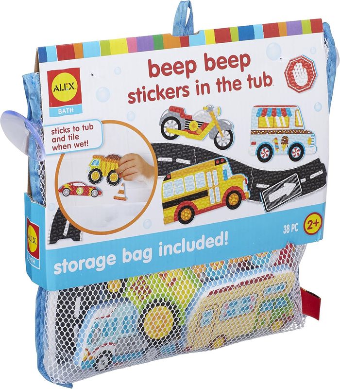 Beep Beep Stickers in the Tub
