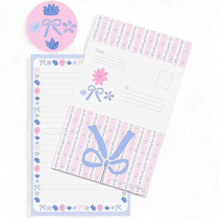 Floral Stripe Foldover Cards