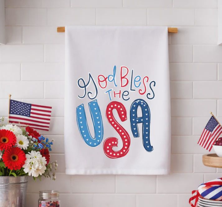 God Bless The USA Tea Towel