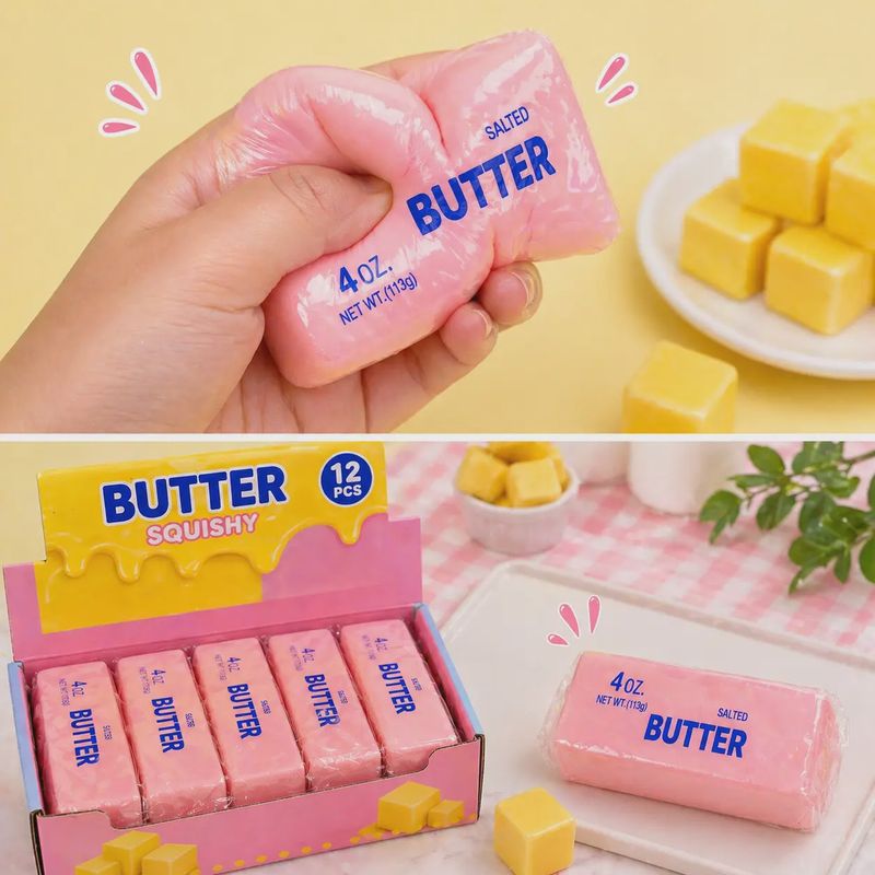 Pink Squishy Butter Toy